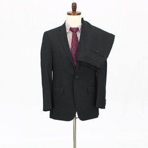Kenneth Cole 40R 34x28 Black Striped 2-Button Suit R807
